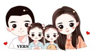 一家四口卡通图片